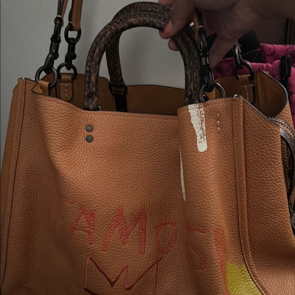Artistic Tan Tote Bag - Picture 3 of 7